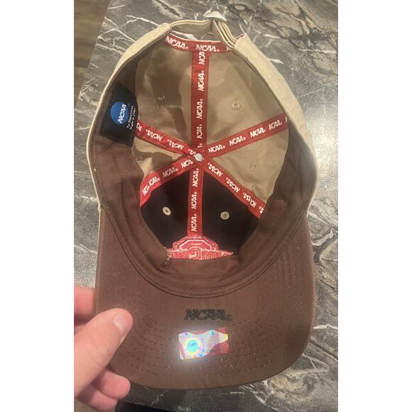 VTG Ohio State Beige Tan Red Khaki Hat Cap Adjustable NCAA by Signatures - Picture 4 of 6